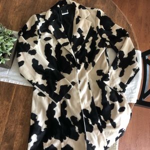 Vintage Cow Print Faux Fur Coat Jacket 80s 90s
